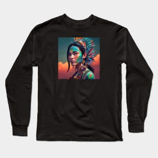 Native Indigenous Art Photorealism Long Sleeve T-Shirt